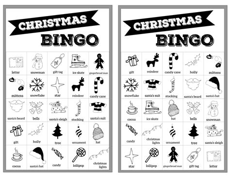 Free Christmas Bingo Printable Cards - Paper Trail Design