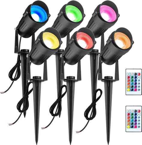 T-SUNUS RGB Landscape Lighting, 16 Color Changing LED Landscape Lights ...