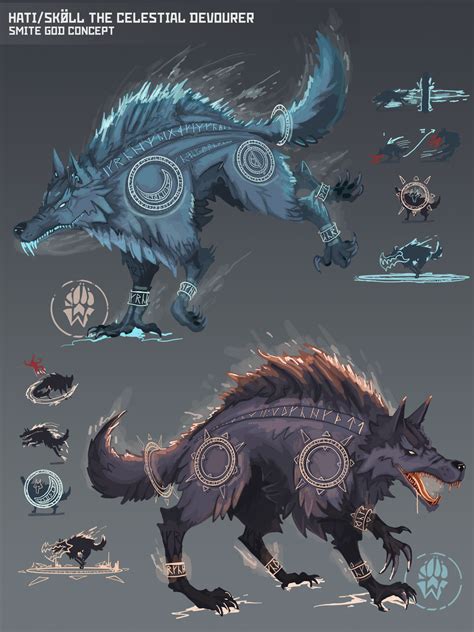 Skoll and Hati The Celestial Devourers by Wolfdog-ArtCorner on DeviantArt