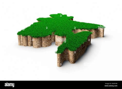 Bangladesh Map soil land geology cross section with green grass and ...