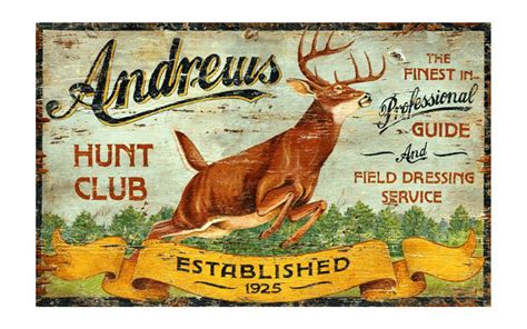 Custom Hunt Club Vintage Style Metal Sign - Personalized Antique Aluminum Sign
