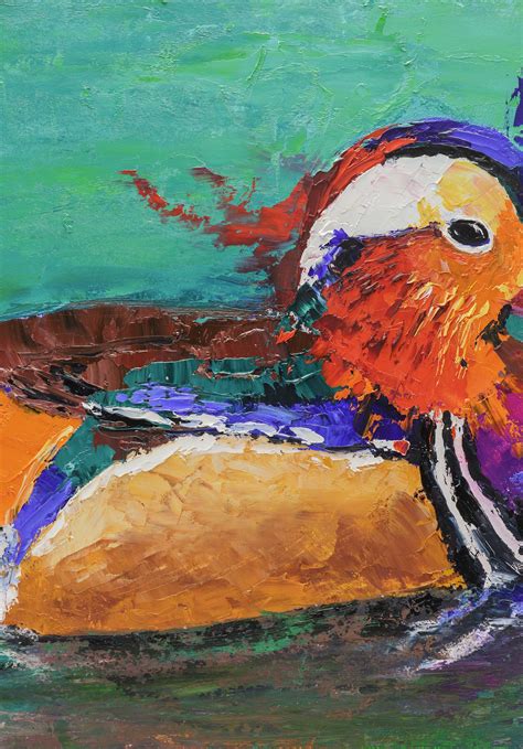 Mandarin Duck Original oil Painting Waterfowl art colorful | Etsy