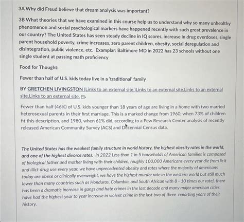 Solved 3A Why did Freud believe that dream analysis was | Chegg.com