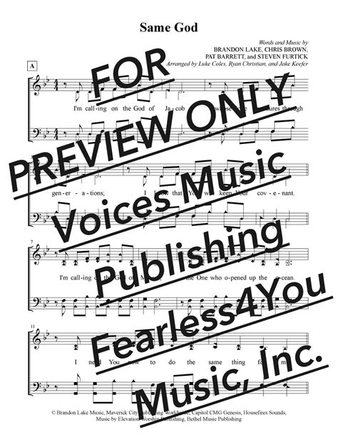 Same God (Sheet Music) - fearless4You.com