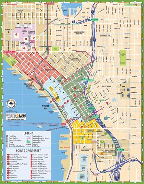 Seattle tourist map | Seattle vacation, Seattle travel, Tourist map