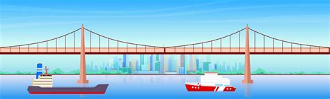 City harbor flat color vector illustration 1815589 Vector Art at Vecteezy