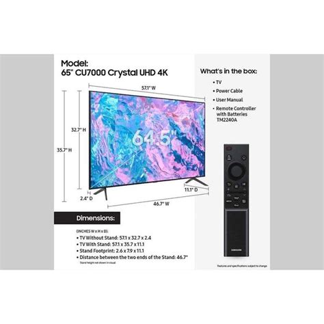 Shop 65 Inch UA65CU7000 Crystal UHD 4K (2023) UHD Smart TV | Jumia Uganda