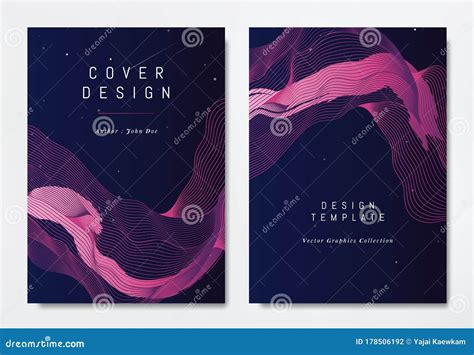 Front and Back of Book Cover Template Design, Abstract Pink Striped ...