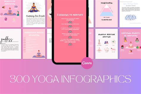 300 Yoga Infographics - Best Premium Social Media Templates