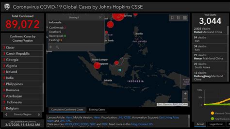 Indonesia Masuk Daftar Peta Persebaran Virus Corona COVID-19 di Dunia - Global Liputan6.com