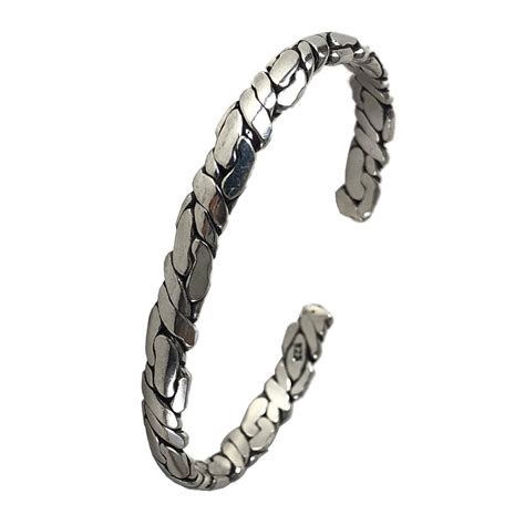 Military pattern silver Cuff Bracelet for Men | Buy Online