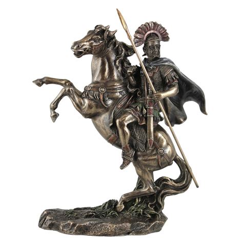 Cast Bronze Figurine of Roman Centurion on Horse