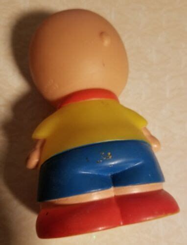 Vintage Caillou Rubber Bald Head Little Boy Yellow Outfit Toy Figure | #4675080675