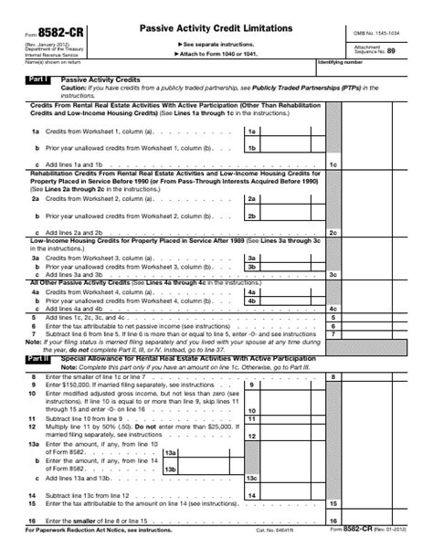 IRS Form 8582-CR - Fill Out, Sign Online and Download Fillable PDF | Templateroller