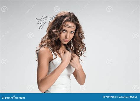 The Portrait of Violent and Militant Woman Stock Image - Image of gray, militant: 79597253