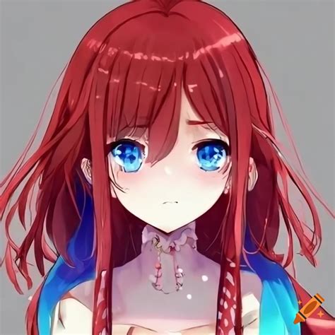 Anime girl pfp red hair blue eyes