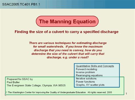 The Manning Equation