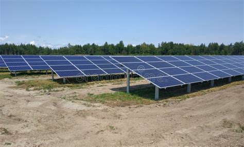 Beautiful Solar Panel Farm Ecology Power Conservation Stock Image ...