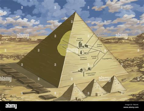 Great Pyramid of Giza, Cutaway View, Illustration Stock Photo - Alamy