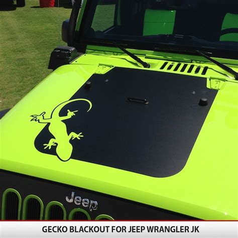 Custom Gecko Jeep Wrangler JK Hood Blackout Decal Vinyl