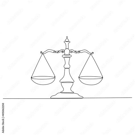 Continuous line drawing of court scales symbol vector illustration Stock Vector | Adobe Stock