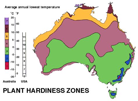Plant Hardiness Zone Map for Australia