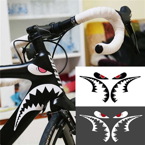 1 Pc Bicycle Sticker Shark Frame Sticker Mountain Bicycle Sticker Frame Decorative Stickers ...