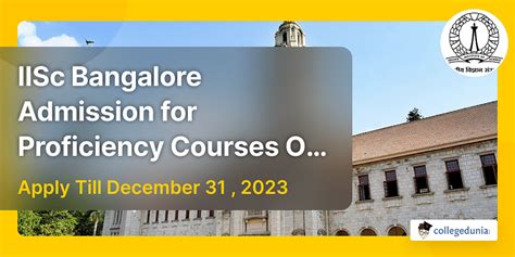 IISc Bangalore Admission for Proficiency Courses Open @iisc.online ...