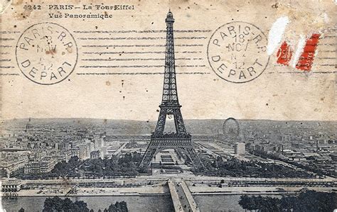 Vintage PARIS EIFFEL TOWER Postcard Image Printed on Totally