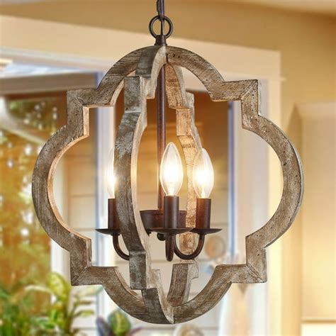 LNC Farmhouse Chandeliers 3-Lights Wood Pendant Lighting Fixture for Kitchen Island - Walmart ...