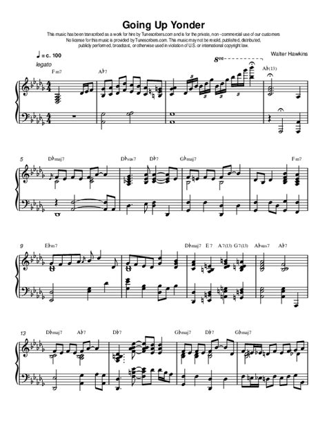 Tunescribers | Going Up Yonder | Sheet Music