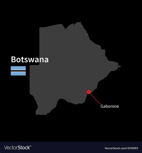 Detailed map of botswana and capital city gaborone