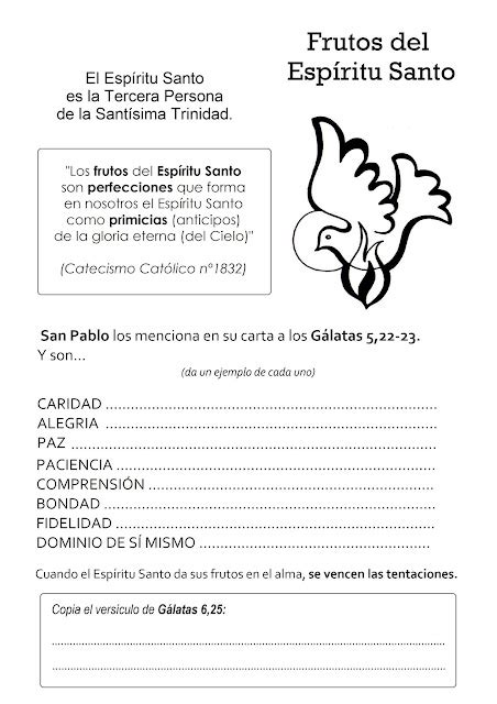 DICCIONARIO ILUSTRADO: Frutos del Espíritu Santo - Educacion Religiosa