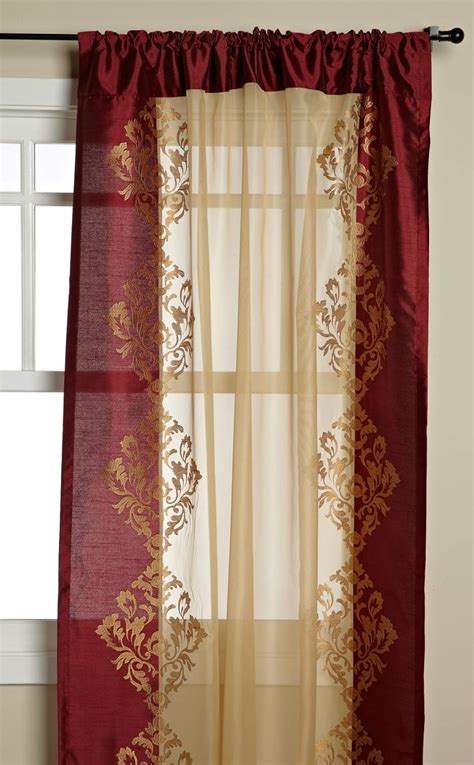 Amazon.com: Regal Home Danbury 54-Inch by 84-Inch Embroidered Window Panel, Burgundy : Home ...