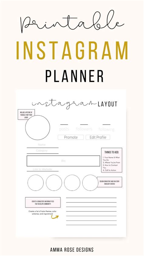 Instagram Planner Template - Printable Word Searches