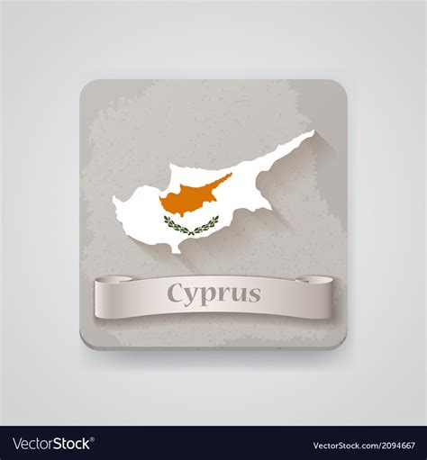 Icon of cyprus map with flag Royalty Free Vector Image