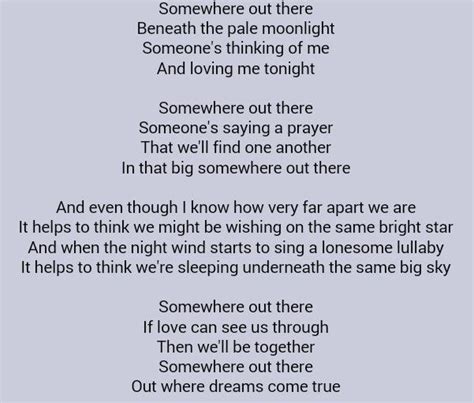 James Ingram / Linda Ronstadt . Somewhere Out There | Just lyrics ...