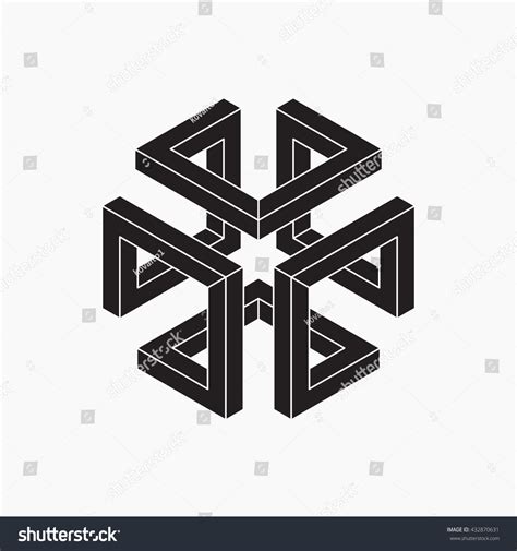 Impossible Shape Cube Vector Illustration Line Stock Vector (Royalty ...