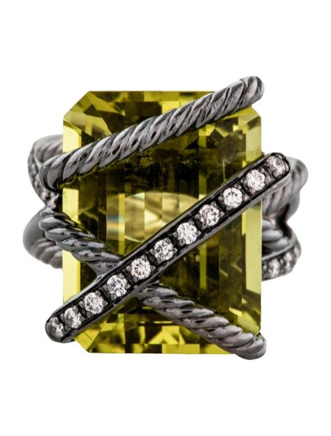 David Yurman Diamond & Quartz Cable Wrap Ring - Rings - DVY40579 | The RealReal