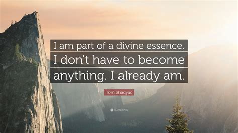 Tom Shadyac Quote: “I am part of a divine essence. I don’t have to become anything. I already am.”