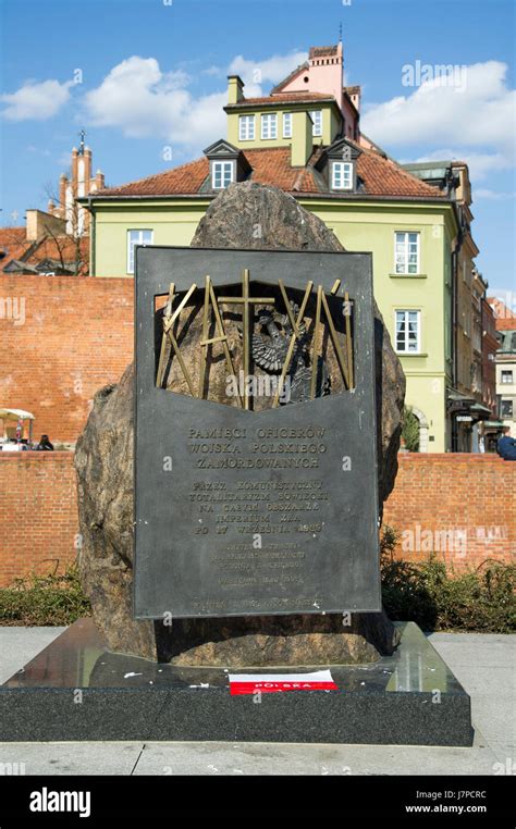 Katyn Memorial dedicated to the victims of the Katyn Massacre in 1940 in Warsaw, Poland ...