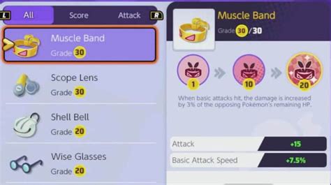 Pokemon Unite Muscle Band, Strengthen Your Pokemon's Physical Attacker!