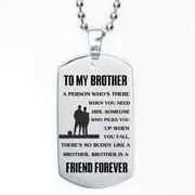 Dog Tag Necklace For Men Gift For Brother Stainless Steel - Temu