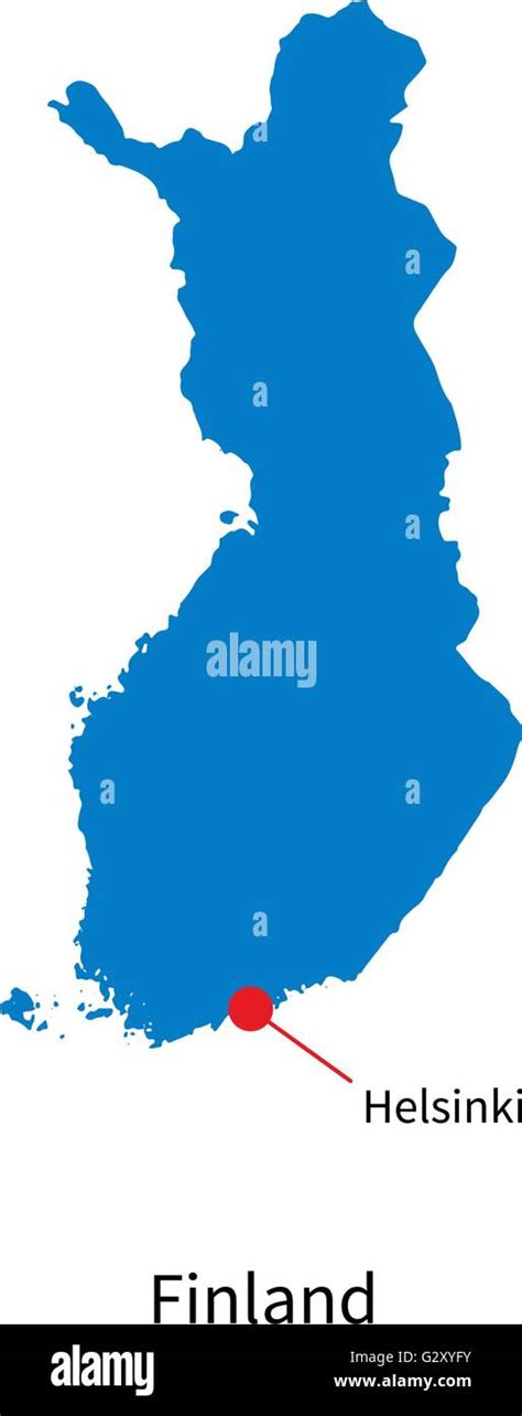 Detailed vector map of Finland and capital city Helsinki Stock Vector Image & Art - Alamy