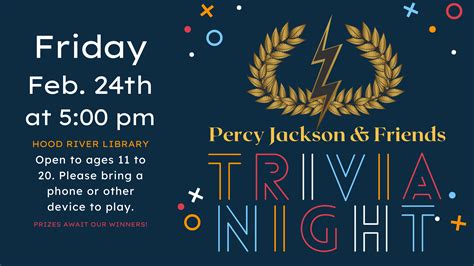 Percy Jackson and Friends Trivia/ Percy Jackson y sus amigos Trivia | Hood River County Library ...