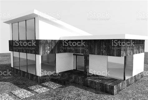 Modern House Exterior 3d Rendering Stock Photo - Download Image Now - Apartment, Architecture ...
