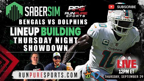 THURSDAY NIGHT DRAFTKINGS SHOWDOWN | 2022 NFL WEEK 4 DFS | CINCINNATI BENGALS VS MIAMI DOLPHINS ...