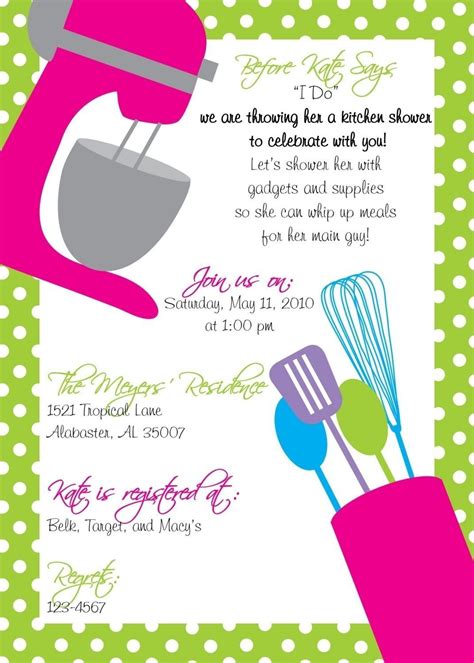 Kitchen Shower Invitations With Recipe Card - banana-breads.com