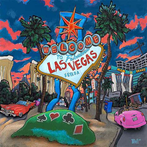 Welcome to Las Vegas Original Painting - Michael Birawer