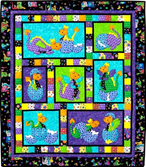 Kids Quilts Hatched Polka Dot Baby Dragon Applique Quilt Pattern – Beaverhead Treasures LLC